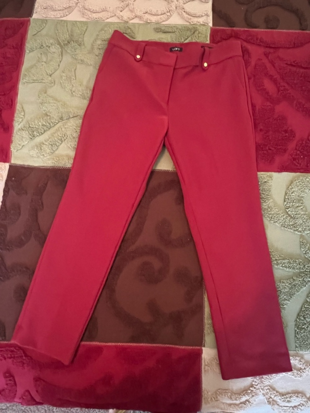 LOFT Women's Crimson Cropped Ponte Pants